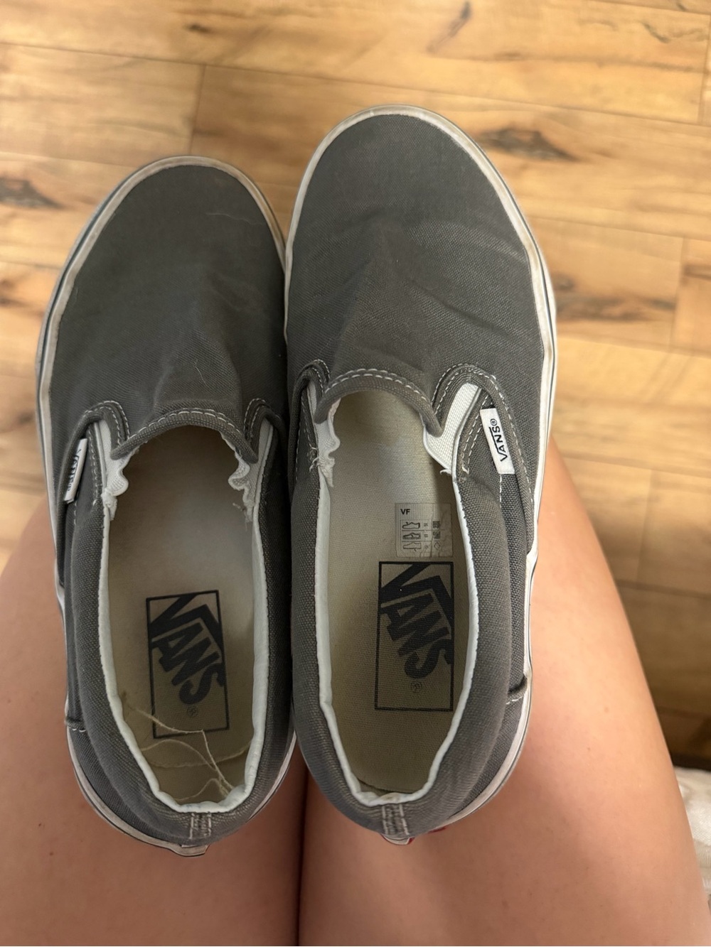 Vans Slip-On Sneakers in Gray and White - Picture 4 of 4